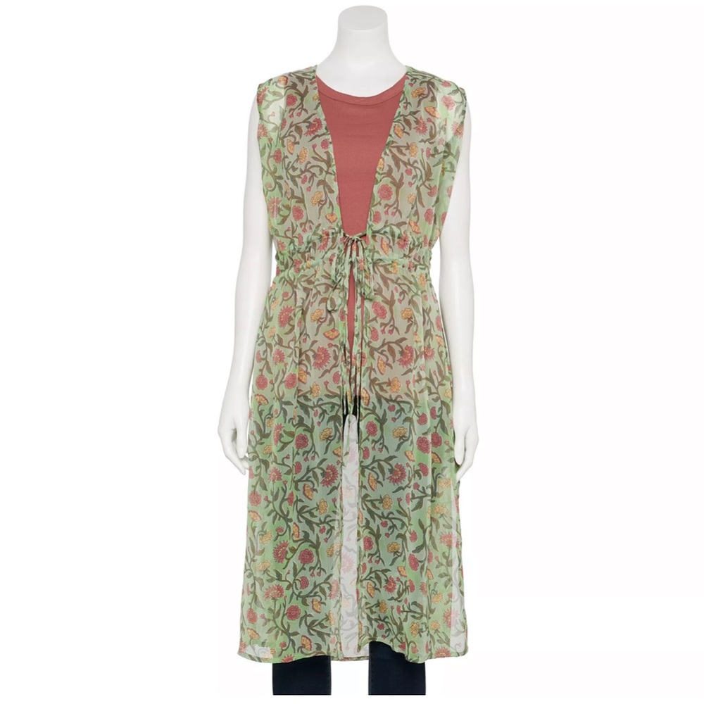 OS, LC(Lauren Conrad) Sheer Floral Duster